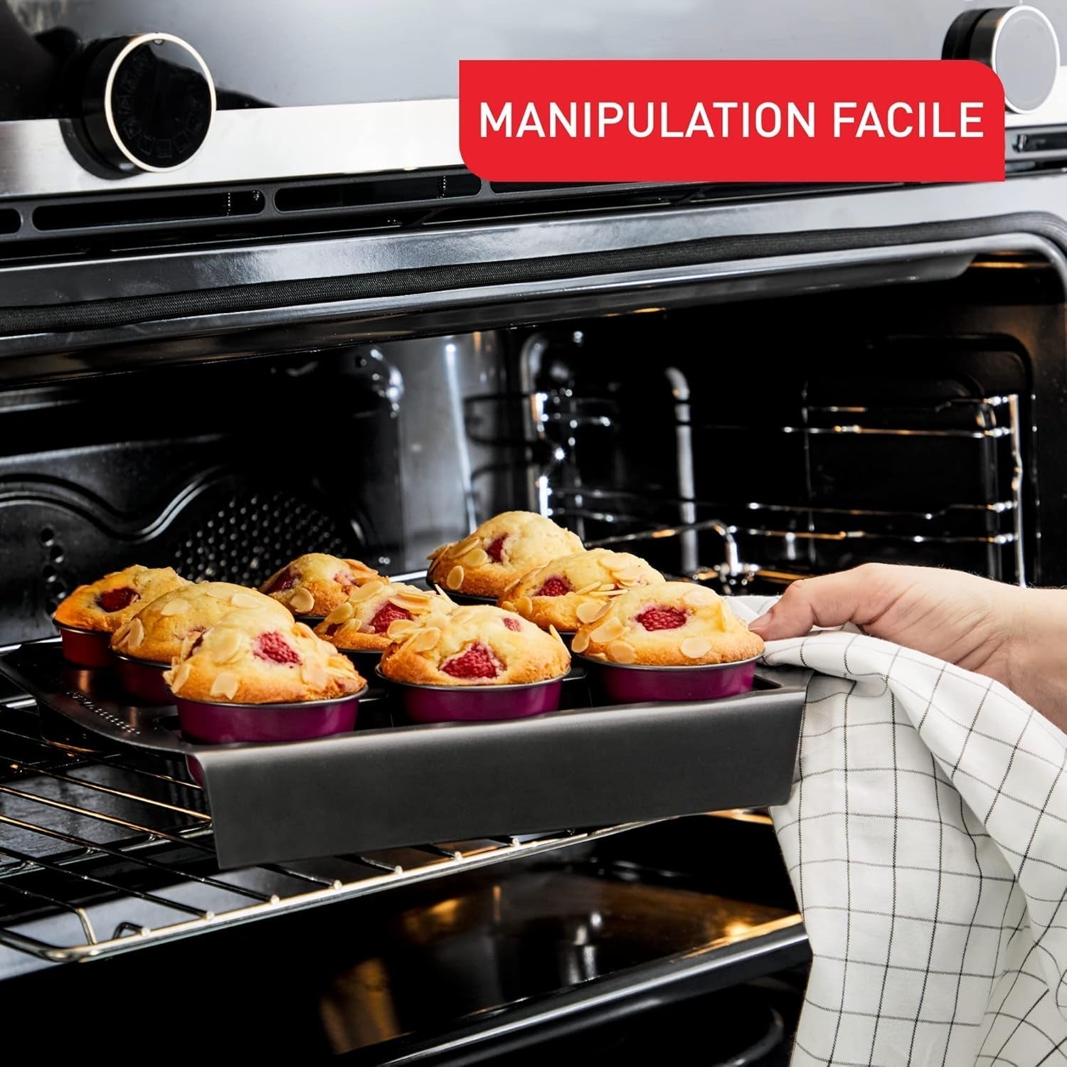 Tefal Creabake Muffins Creabake Backformen, 7,5 cm, Antihaftbeschichtung, Stapelbares System, Kreative Rezepte Für Süßigkeiten Und Salade, Einfaches Backen, Eisenfarben Moldes y bandejas para hornear Naty Shop