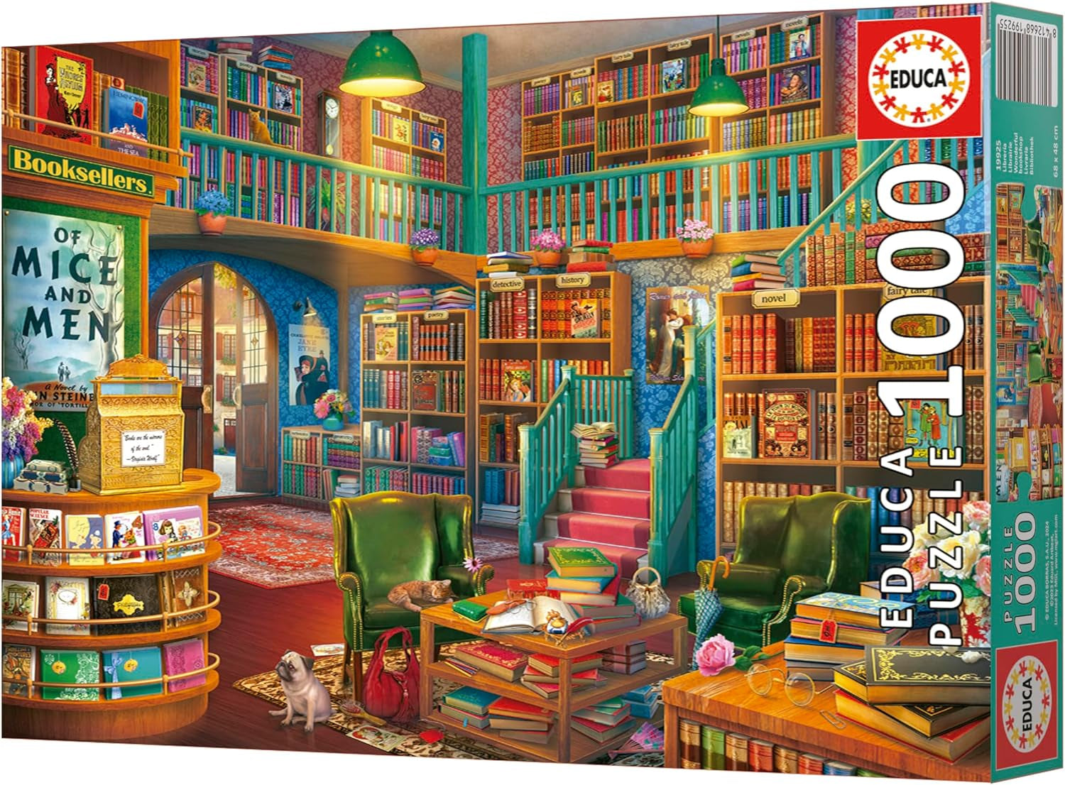Educa - Puzzle de 1000 piezas para adultos | Biblioteca. Dimensiones: 68 X 48 cm. Incluye pegamento para rompecabezas Fixpuzzle. Durante 14 años (19925) Puzzle Naty Shop