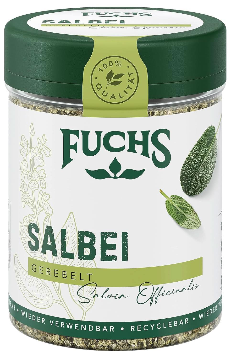 Fuchs, Salvia, Nota ácida, delicadamente amarga para Raviolis o Ñoquis, 14 gramos Condimentos Naty Shop