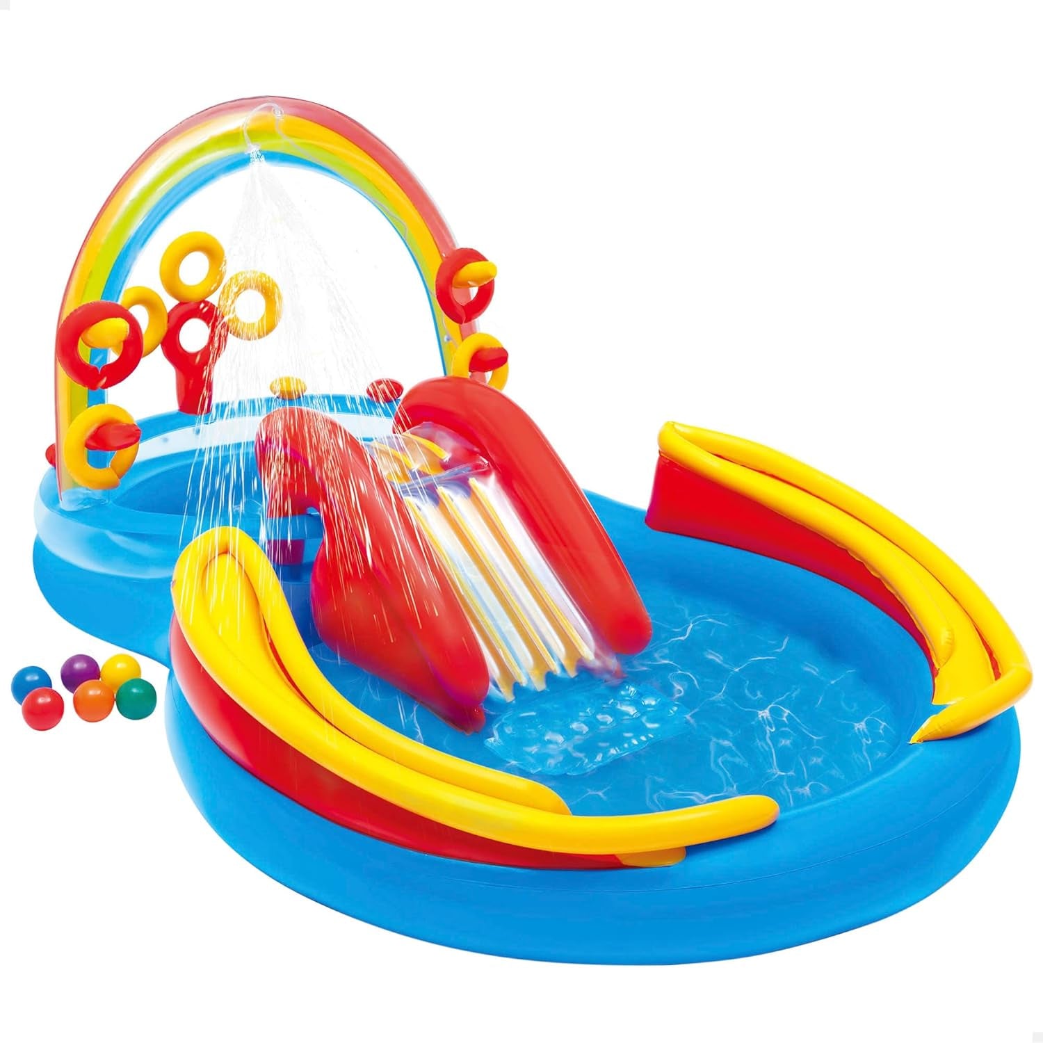 Centro de juegos Intex Rainbow Ring - Piscina elevada para niños - Piscina para niños - 297 x 193 x 135 cm - Para mayores de 3 años 57453NP Multicolor 297x193x135 cm