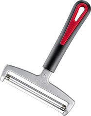 Westmark Käseschneider mit Rolle und auswechselbarem Schneiddraht, Schnittstärke variable, Breite: 12 cm, Rostfreier Edelstahl/Aluminio/Kunststoff, Negro/Rojo, 29272260, 17 x 12 x 2 cm