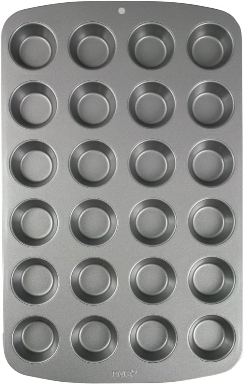 CSB111 Antihaftbeschichtete Mini-Muffinform Mit 24 Löchern Aus Karbonstahl, Edelstahl, Plata, 39,4 X 24,6 X 2,1 Cm Moldes y bandejas para hornear Naty Shop 39,4 X 24,6 X 2,1 Cm Einzeln