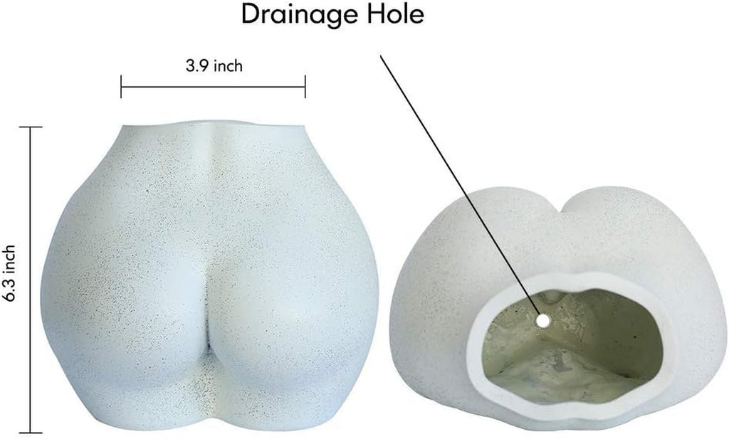 Vază artificială pentru corp, ghivece de flori pentru corp feminin cu găuri de drenaj, ghiveci de flori din rășină modern, design modern în formă de boho, plantă artificială în ghiveci pentru decor interior