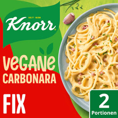Knorr Fix Vegane Carbonara für eine leckere vegane Pasta ohne geschmacksverstärkende Zusatzstoffe 2 Porciones