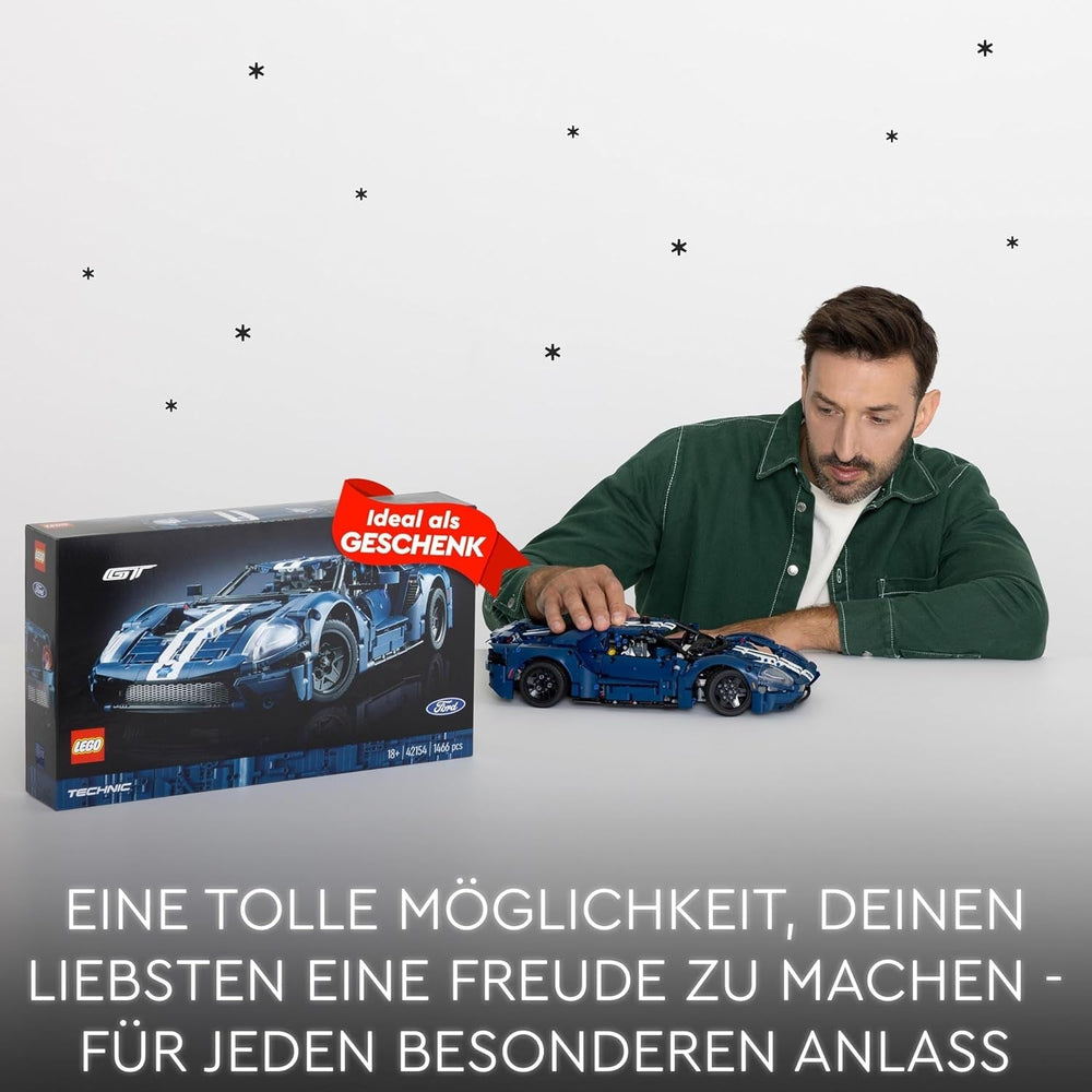 LEGO 42154 Technic Ford GT 2022 Kit model de mașină pentru adulți, Supercar la scara 1:12 cu caracteristici autentice, set avansat pentru colecționari Seturi de constructie Besuche den LEGO-Store