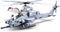 Kampfhelikopter IV (482 Teile) [M38-B0838], Spielset, Klembausteine, Soldaten, mit Spielfigur, Army, bunt, Sluban Klembausteine ​​​​SL95708