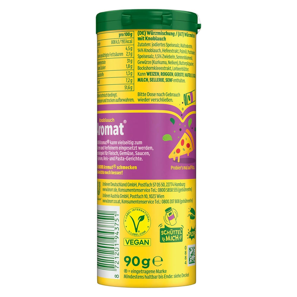 Knorr Würzmischung Garlic Aromat für schnelle Gerichte zum Würzen und Verfeinern von Pasta, Pizza, Gemüse und más 90 g