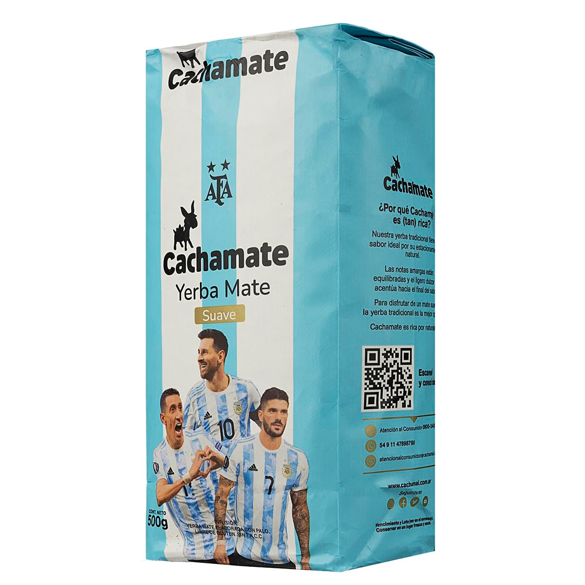 CACHAMATE Mundial Suave 500G | Ediție specială fotbal | Yerba Mate argentinian | 12 luni de maturare naturală | Proprietăți antioxidante și diuretice