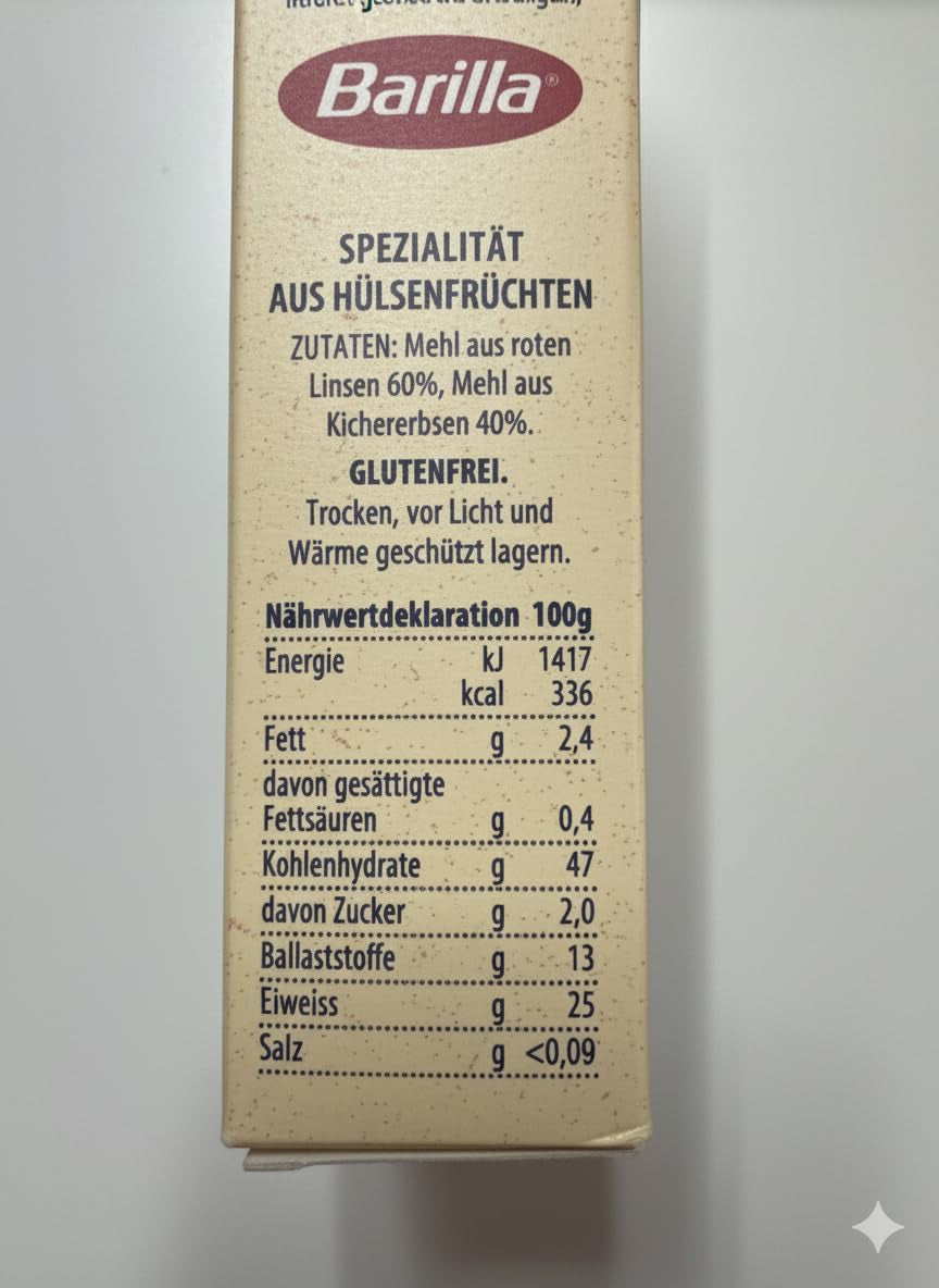 Barilla Risoni din leguminoase - linte roșie și năut, 1 pachet (1 x 300g)