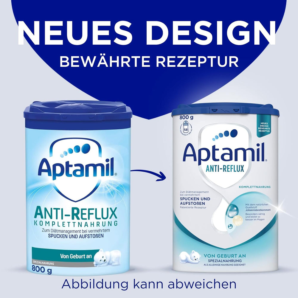 Aptamil Antirreflujo - Fórmula completa desde el nacimiento Manejo dietético Vómitos y regurgitaciones Alimentos para bebés Leche en polvo 1 x 800 g