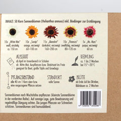 Blumensamen-Geschenkset MY HAPPY FLOWERS - Geschenkbox Mit Den 5 Schönsten Sonnenblumensorten - Reicht Für 50 Blumen