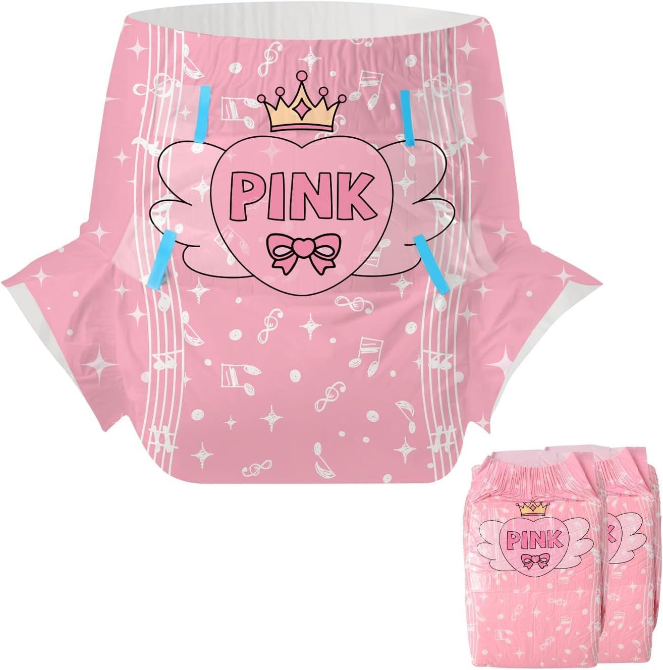 CutiePlusU Pañales para Adultos Paquete de 2 Bragas Desechables para Incontinencia con Solapas para Mujeres y Hombres Máxima Absorbencia Durante la Noche - Principito (Mediano 71-96 cm)