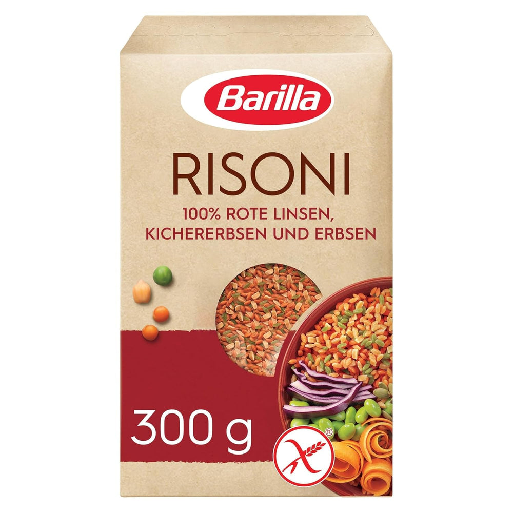 Barilla Risoni din leguminoase - linte roșie și năut, 1 pachet (1 x 300g)