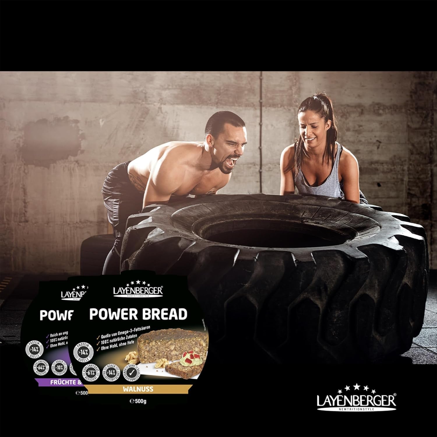 Layenberger Prower Bread Walnut, Eiweiß- Und Ballaststoffquelle, Ohne Konservierungsmittel, Ohne Hefe, Ohne Mehl, Mit 14G Protein Pro 100G, (1 X 500G) Mezcla para hornear y cocinar Naty Shop