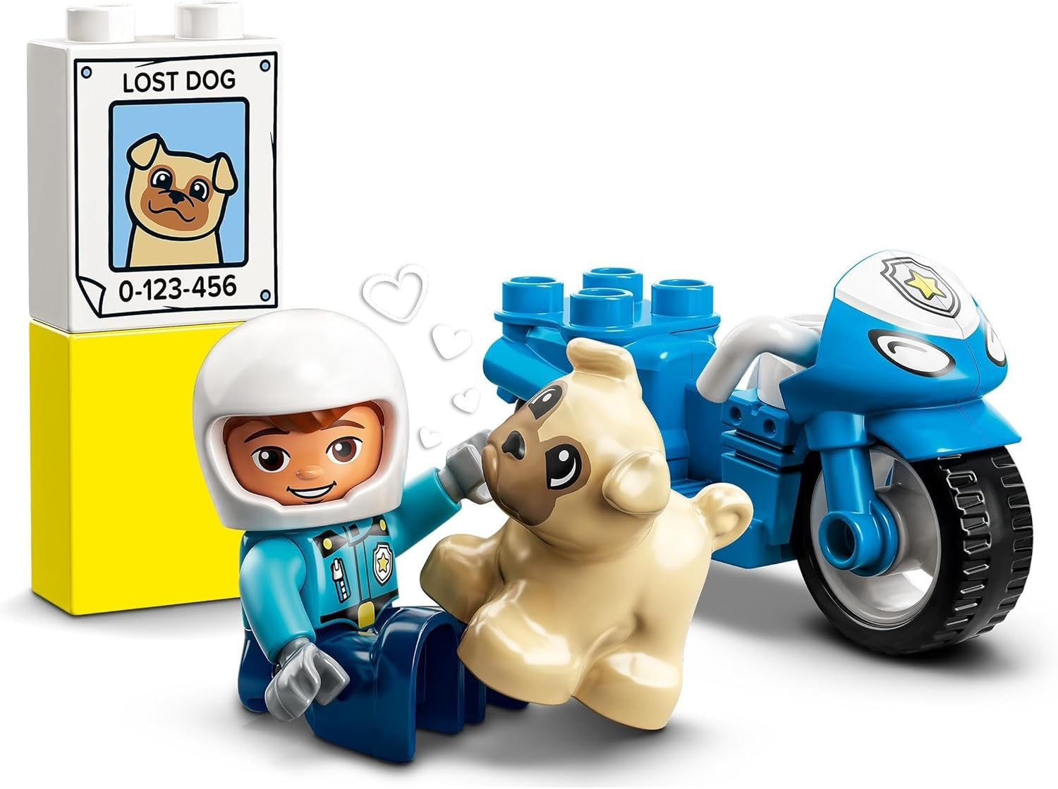 LEGO 10967 DUPLO Moto de policía, Juguete de policía para niños pequeños a partir de 2 años, Juguete ideal para la motricidad de bebés, Moto de juguete Juegos de construcción Besuche den LEGO-Store