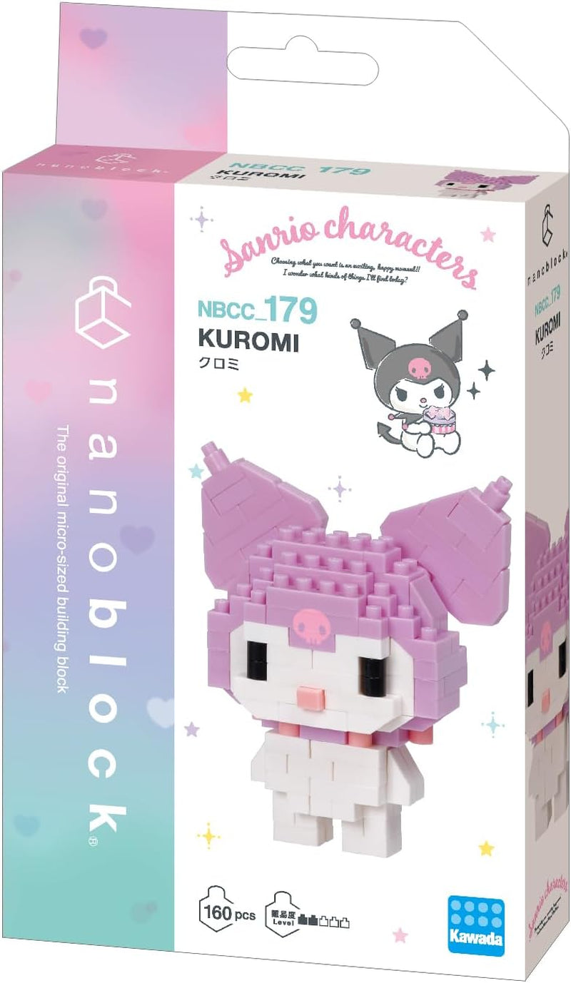 BANDAI - Nanoblock - Hello Kitty - Kuromi - Mini-Bausteinfigur, Pixelart - 160 Teile - NBH179