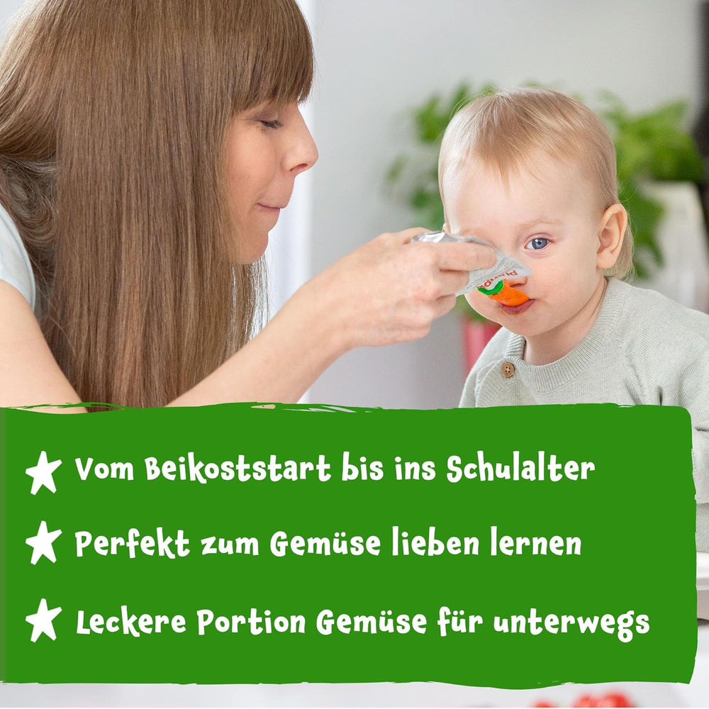 Pumpkin Organics Bio Gemüse-Getreide-Quetschie Kürbis, Birne, Apfel, Pflaume, Hafer ohne Zuckerzusatz¹ - ab 8 Monaten - als Snack o Beikost für unterwegs (100g)