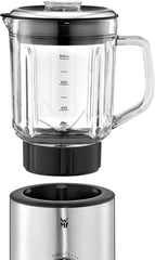 WMF Küchenminis Kompaktmixer, Mini batidora con base, 400 vatios, Batidora con base Klein, Vasbehälter 0,8 L, Pulsstufe, Cromargan Matt Kitchen Naty Shop