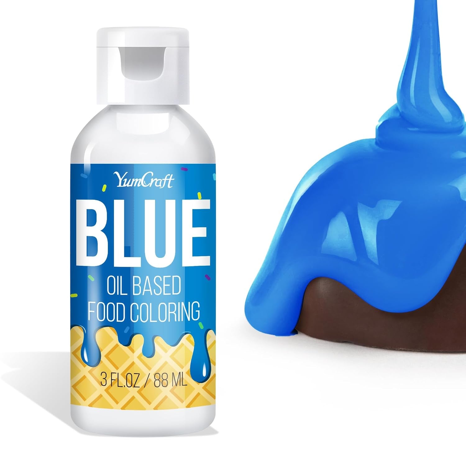 Colorant alimentar liposolubil - colorant alimentar pe bază de ulei pentru ciocolată, cremă de unt, bomboane, glazură - colorant alimentar concentrat pe bază de ulei pentru copt, gătit, fondant (alb, 88 ml)