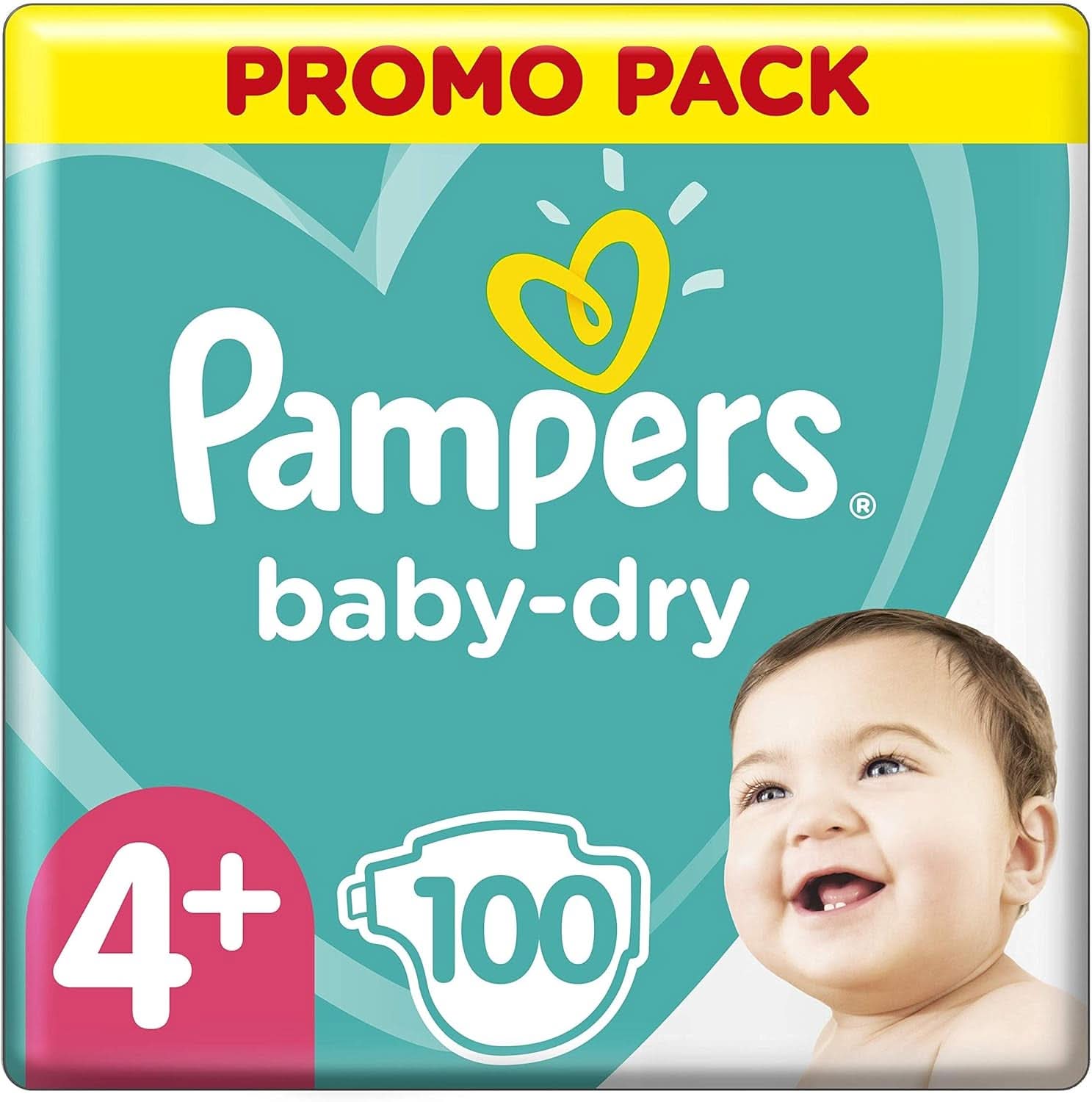 Pampers (versión clásica), pañales para bebés talla 4+ (10-15 kg), 100 uds Madre e Hijo Naty Shop