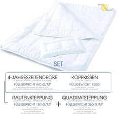 Aqua-Textil Juego Soft Touch Infantil Edredón 100 X 135 Cm 250G y 350G con almohada 40 X 60 Cm Edredón 150G 4 Estaciones Climatizador Oeko-Tex Edredones y edredones Naty Shop