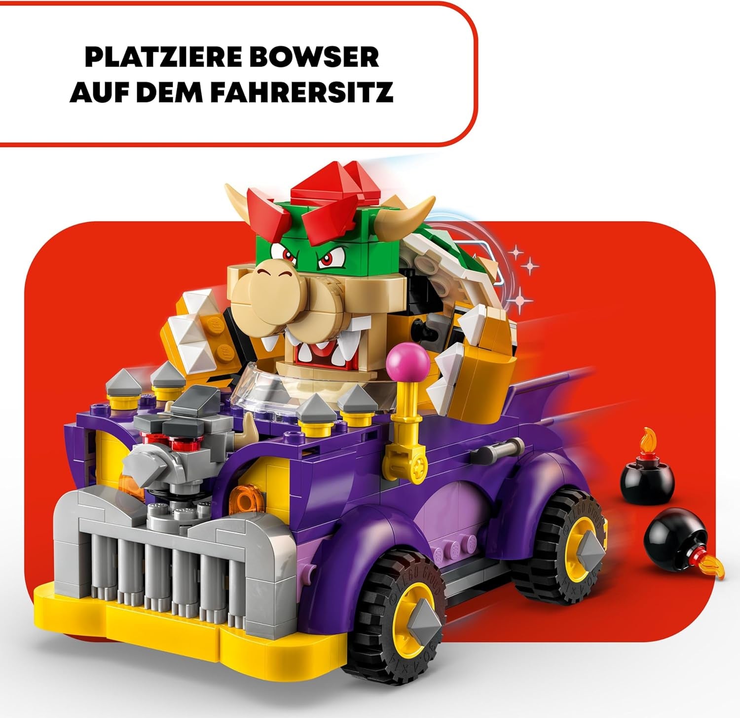 LEGO Super Mario Set de expansión Monster Cart de Bowser Coche de juguete Bowser para niños y niñas Set de un solo personaje Regalo para jugadores para niños de 8 años 71431 Juegos de construcción Besuche den LEGO-Store