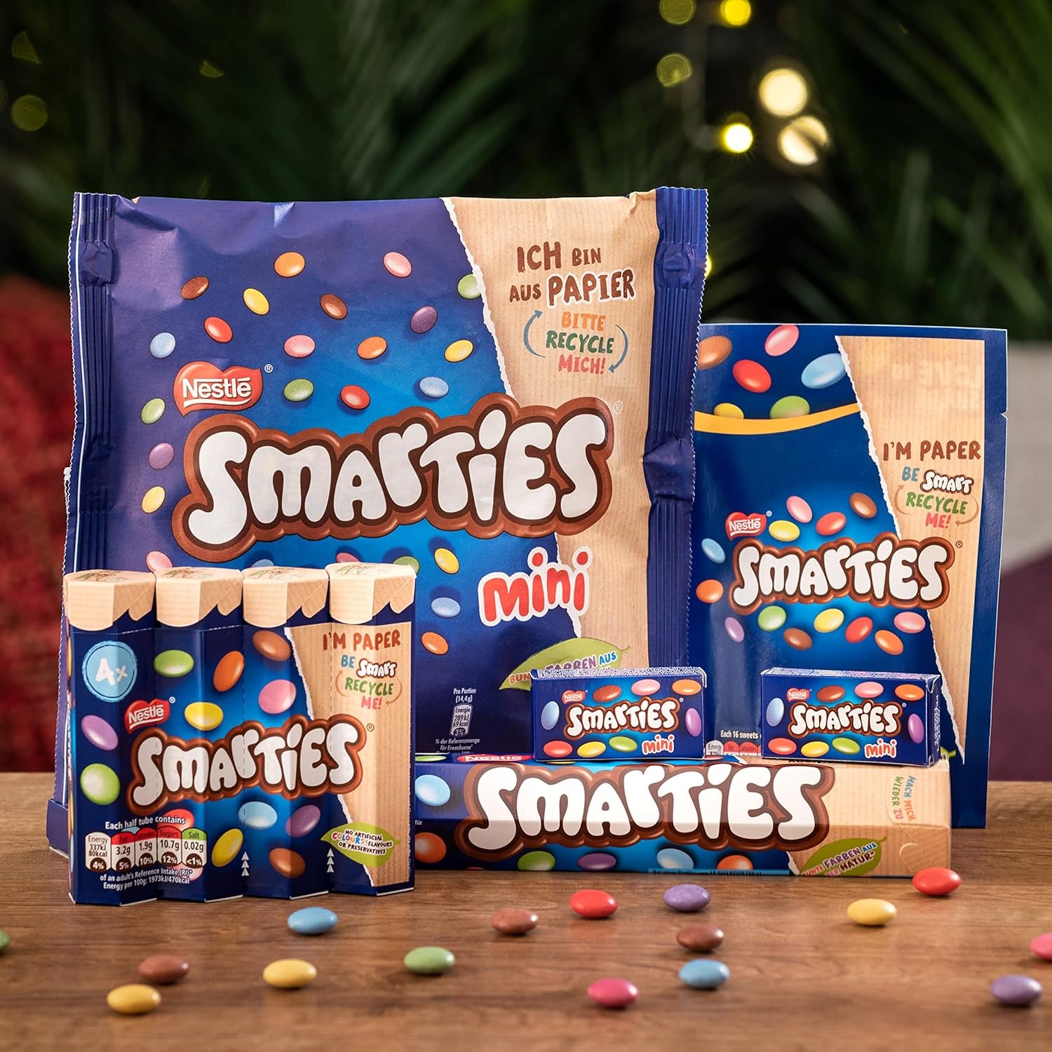 Nestlé SMARTIES Mini lentejas pequeñas envueltas individualmente con chocolate con leche, paquete de 3 (1 x 187 g)