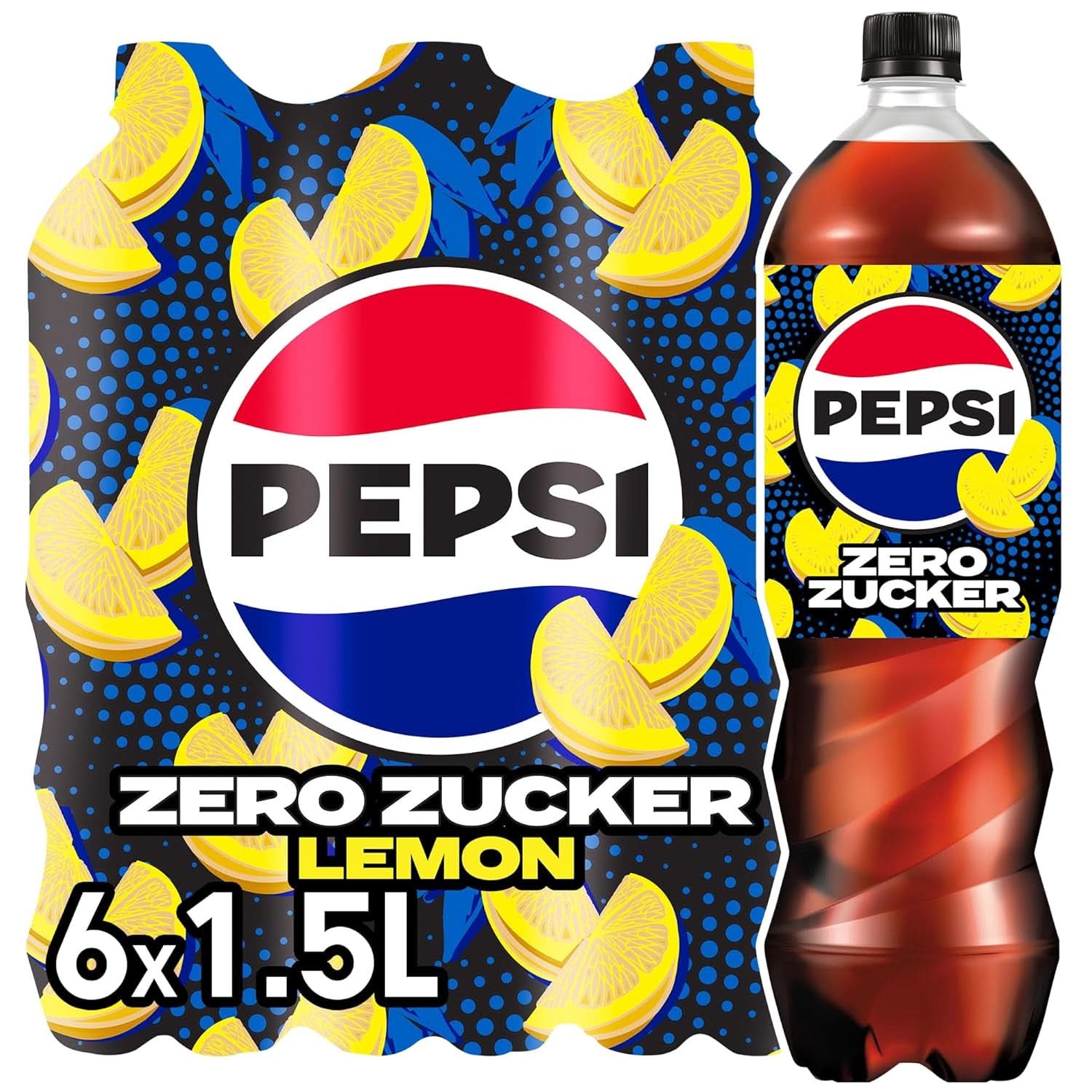 Pepsi Zero Sugar Lemon, el refresco sin azúcar con sabor a limón de Pepsi, set 6 x 1,25 litros Naty Shop Versión Clásica