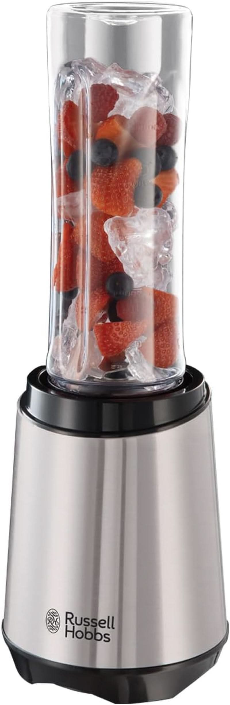 Russell Hobbs Mixer - Standmixer & Smoothie Maker to Go [23.500 U/Min Power-Motor] Inkl. 1X Mixbehälter 600Ml (Bpa-Frei, Spülmaschinen- & Bruchfest Inkl. Deckel) Zerkleinerer, Edelstahl, 23472-56 Bucatarie Naty Shop Mixer
