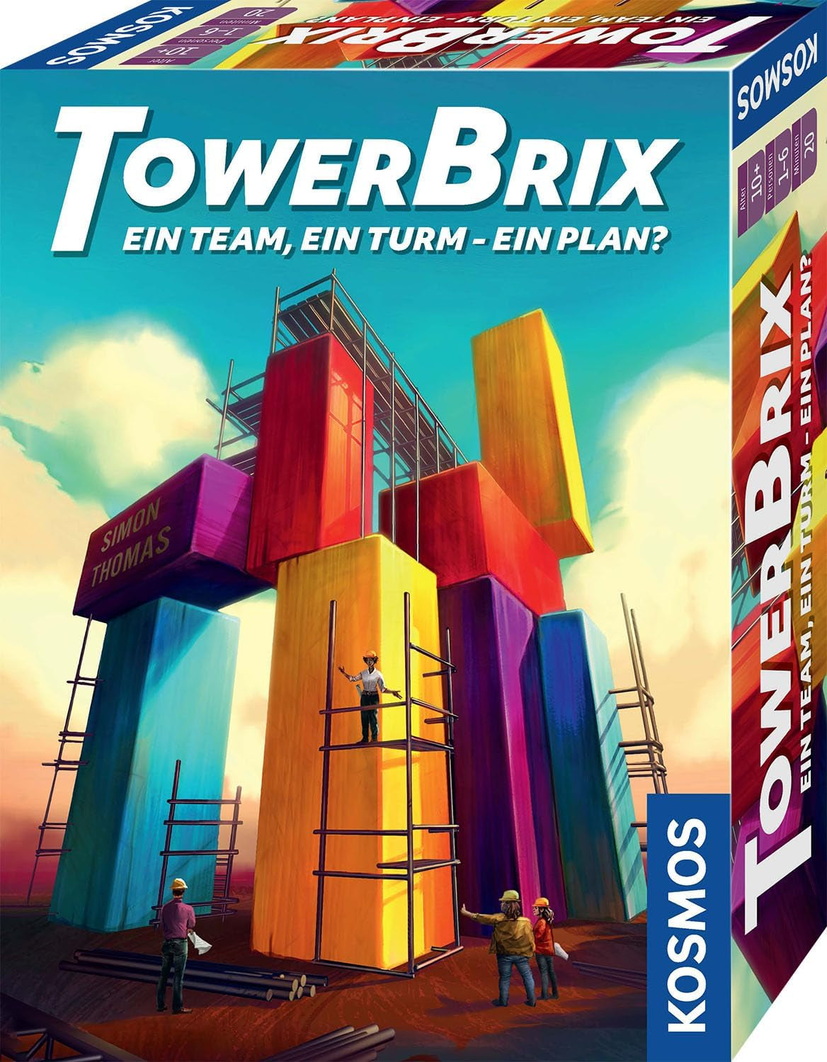 KOSMOS 684228 TowerBrix: Un equipo, UNA torre - ¿UN plan? Juego de destreza cooperativo, construir juntos sin un plan, juego de mesa para 1-6 jugadores de 10 años en adelante