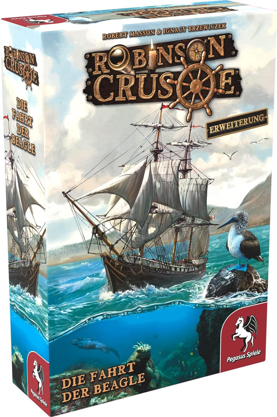 Pegasus Spiele 51946G - Robinson Crusoe Viaje del Beagle (Expansión), Medio