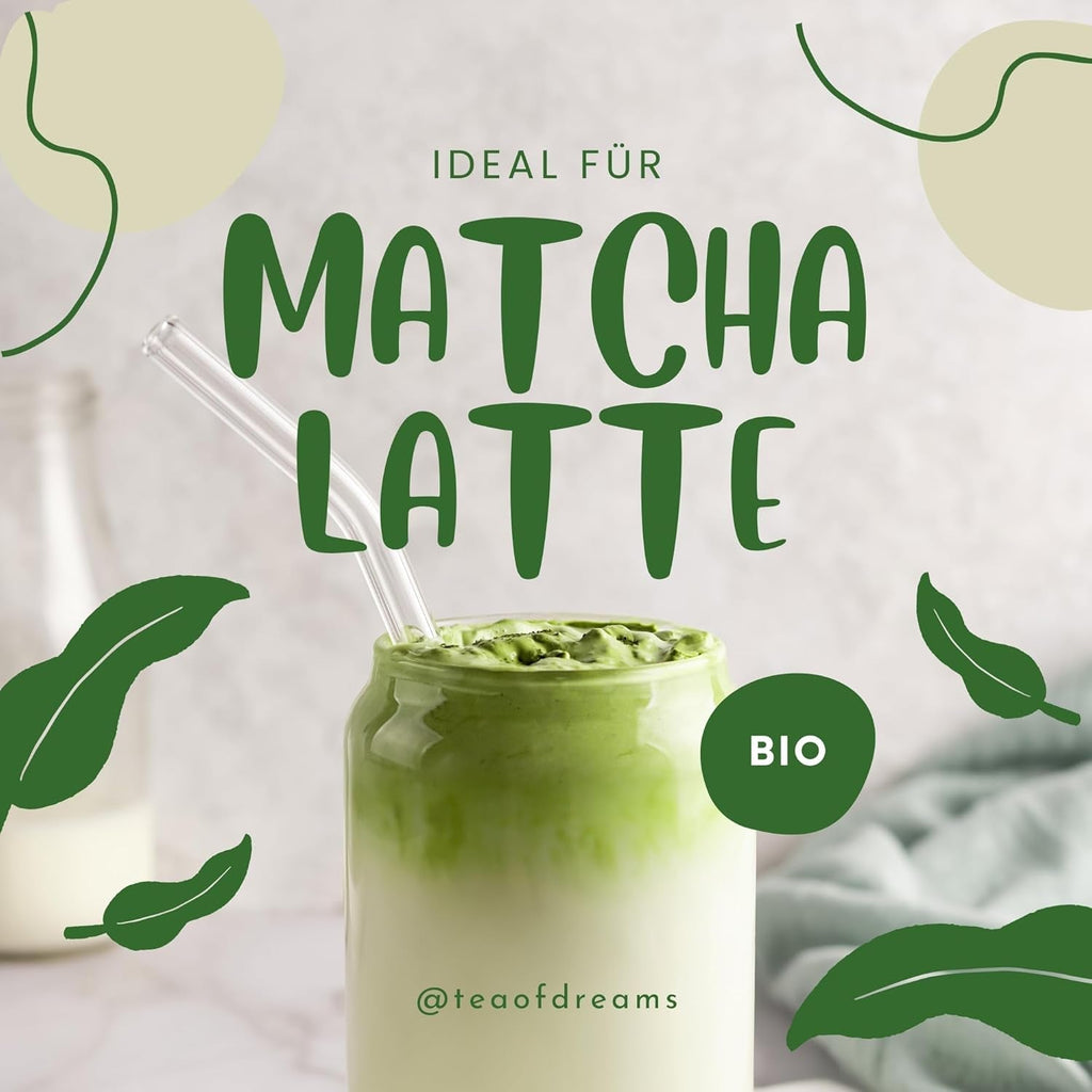 Pudră Matcha organică pentru ceai și Matcha Latte - Calitate ceremonială premium din Japonia - Ceai verde Kissui original - 30 g