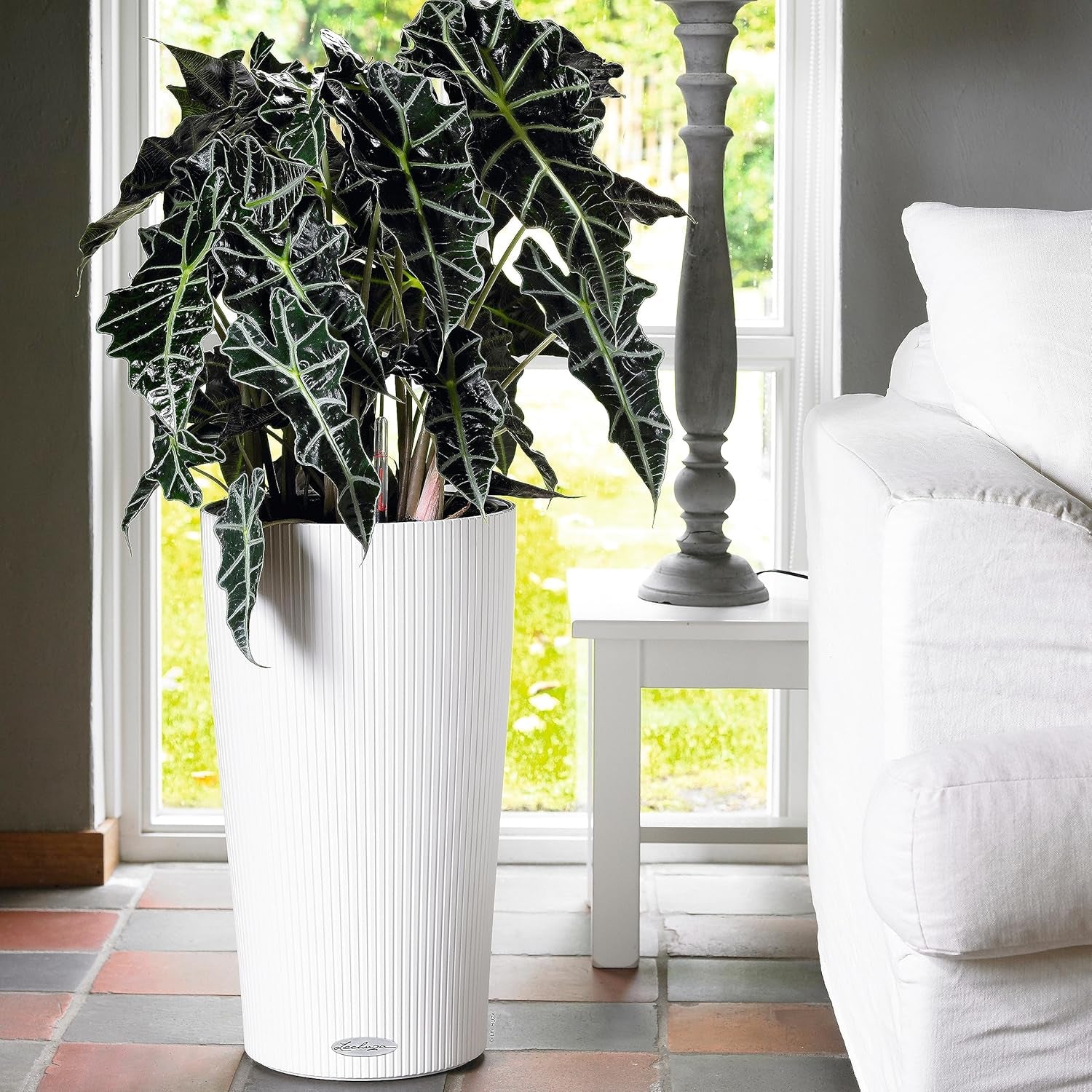 Ghiveci Lechuza 13950, Alb, 32x32x56 cm