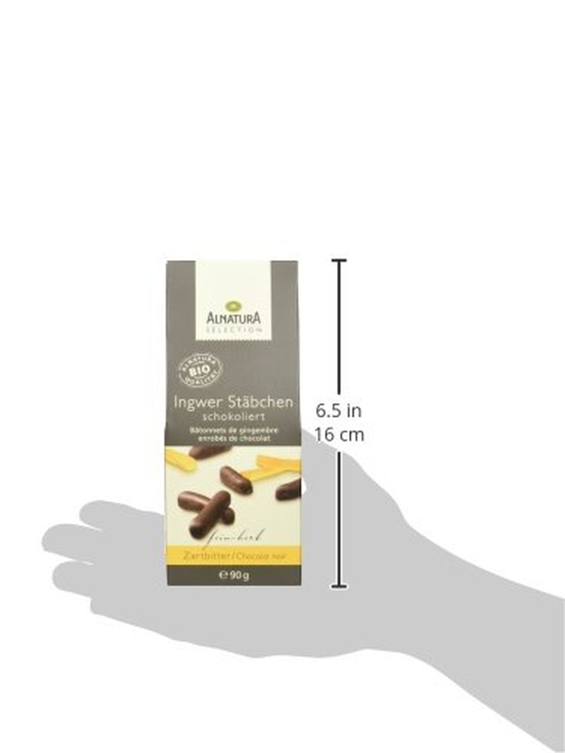 Selección barritas de jengibre cubiertas de chocolate ecológico, 90g