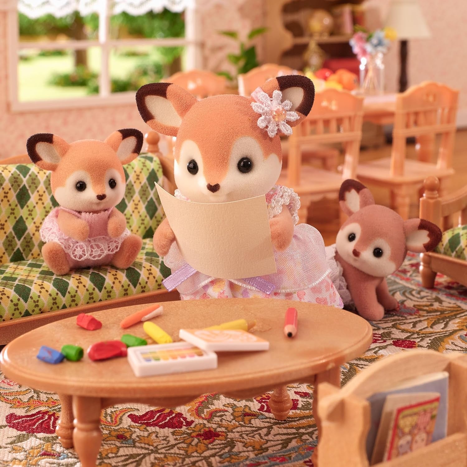 Sylvanian Families 5800 Gemeni Cerbi, Set de joacă cu Figurină Animal, Figurine Animale de Pădure, Jucărie pentru Copii cu Vârsta de 3 Ani și Peste