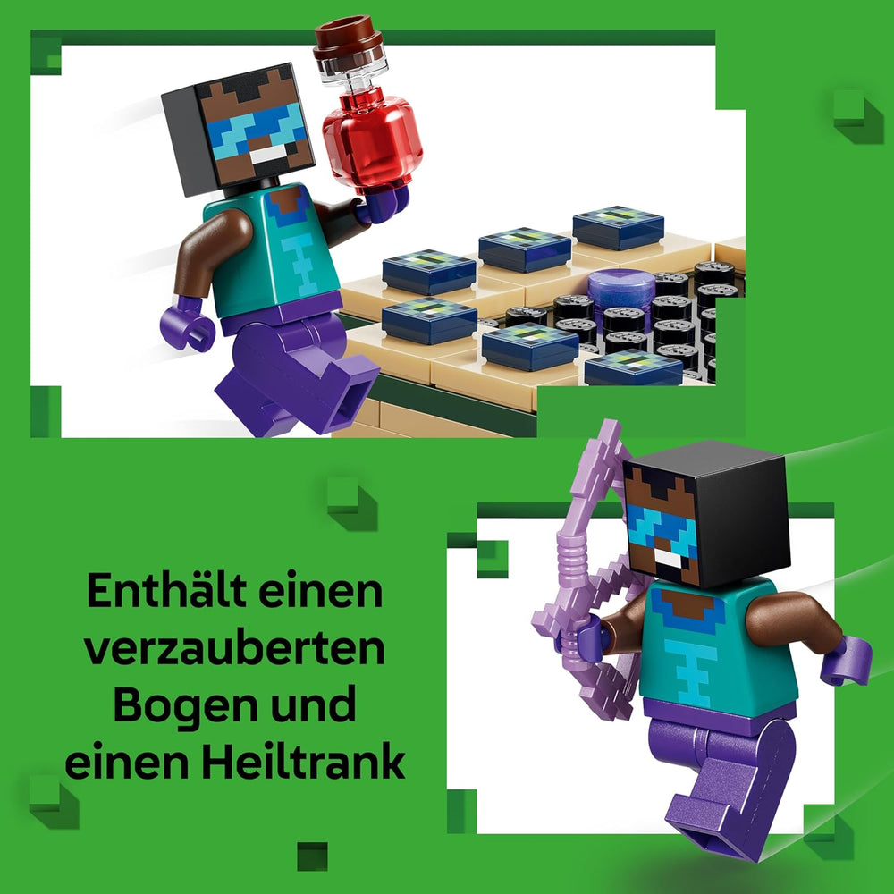 LEGO Minecraft Reise durch Nether and Endportal - Kinder Spielzeug mit Helden, Enderman and Baby Hoglin Figuren - Set mit Minecraft Figur - Gamer Geschenk für Jungen and Mädchen ab 7 Jahren - 21584