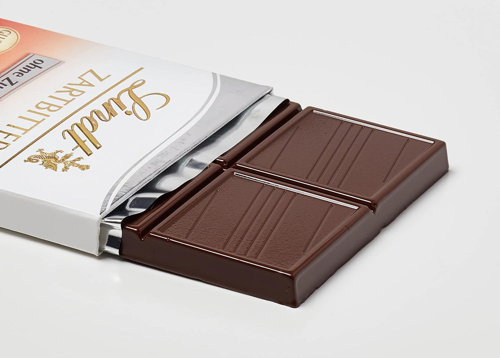 Chocolate negro sin azúcar añadido | Tableta 100g | Lo mejor con 55% cacao, sin gluten | Barra de chocolate | Set de regalo de chocolate (paquete de 4)