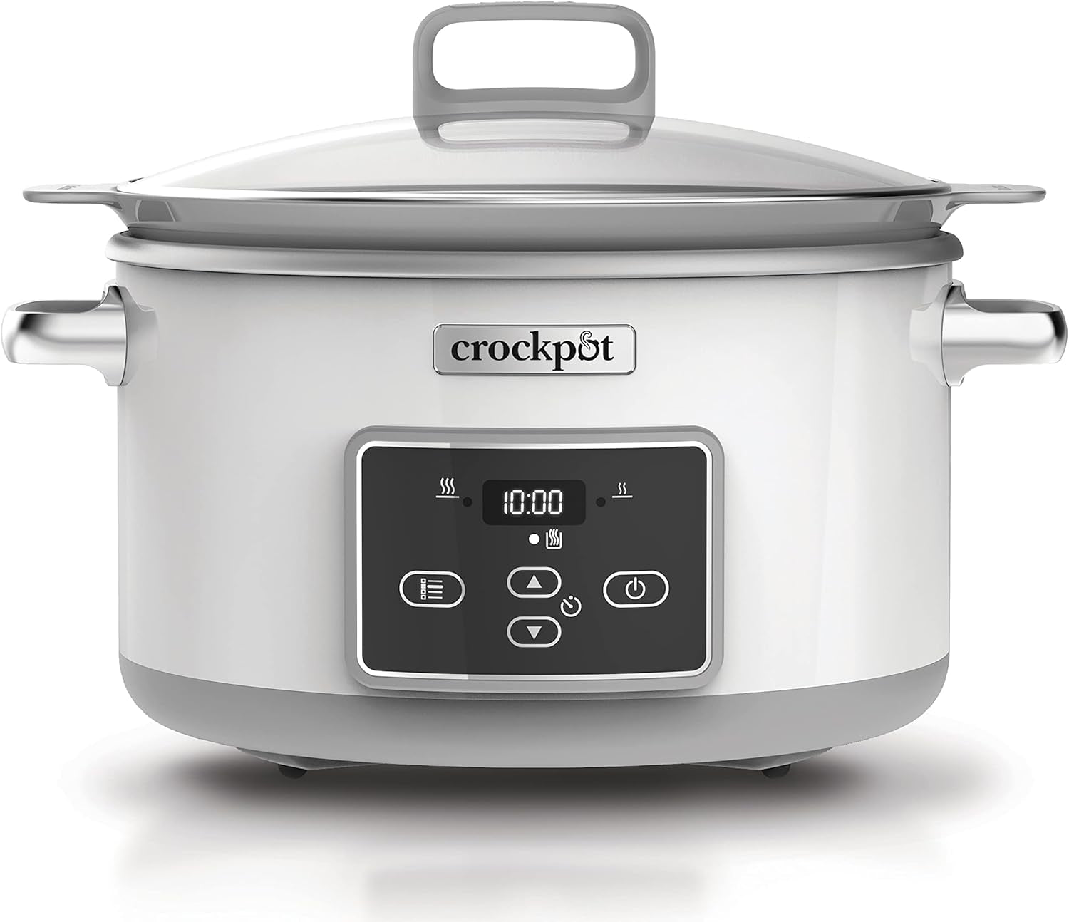 Crock-Pot Olla de Cocción Lenta Digital Saltear Olla de Cocción Lenta con Duraceramic 5 litros, CSC026X Olla de Cocción Lenta Naty Shop Blanco 5 litros