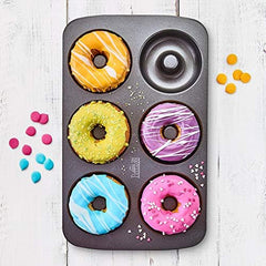 Birkmann, Easy Baking, Donutblech, Backform Für 6 Donuts, Mit Hochwertiger Antihaftbeschichtung, Ø 9 Cm, Mit Rezept, 881631 Moldes y bandejas para hornear Naty Shop