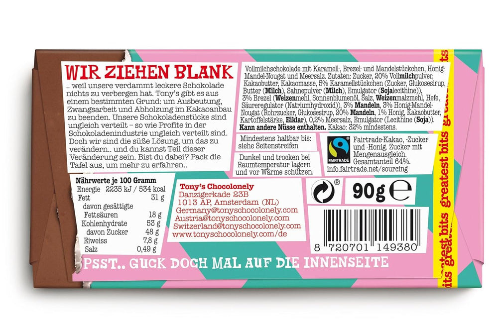 Tony's Chocolonely - Leche entera "Greatest Bits" 90g