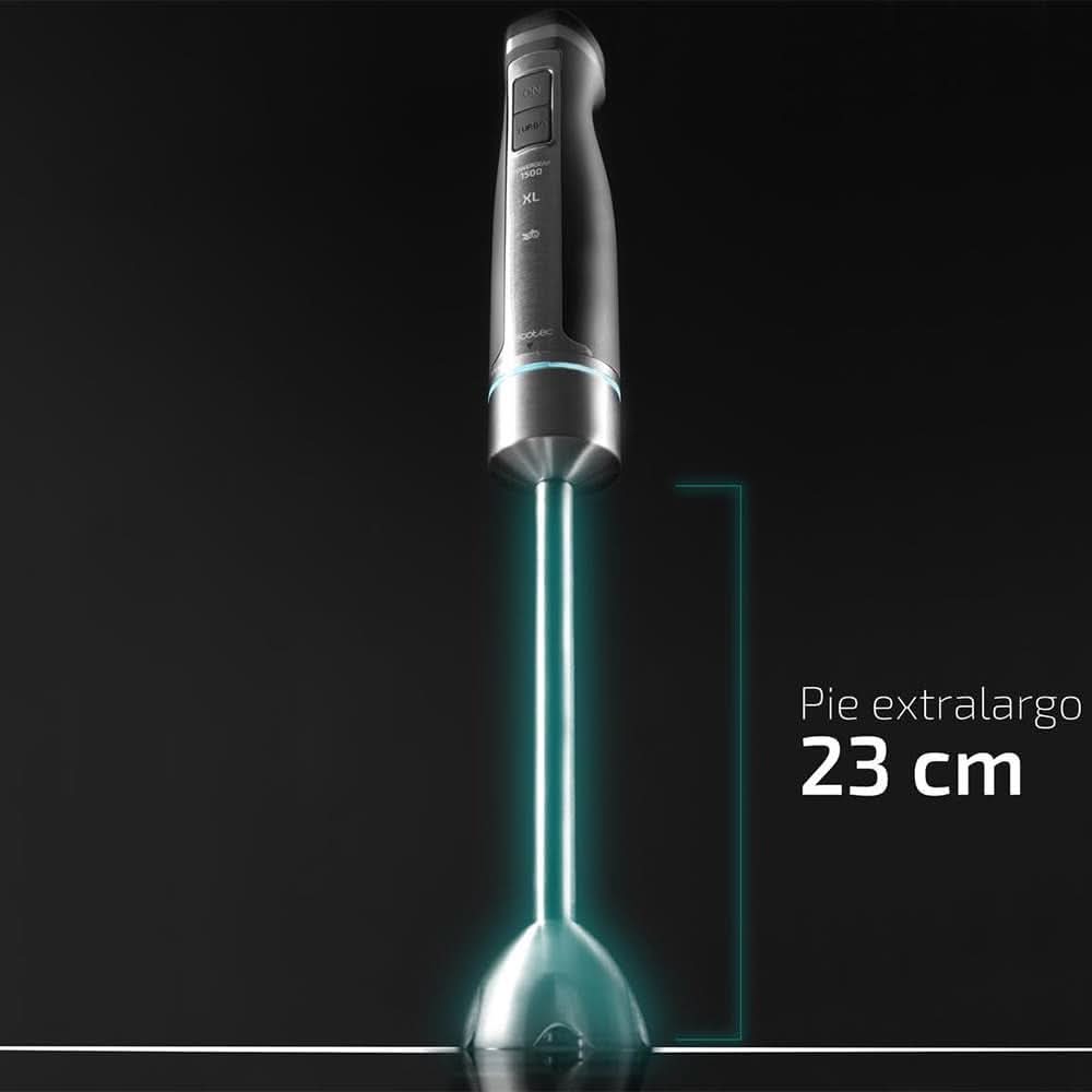 Cecotec Hand- Mixer Powergear 1500 - Klingen Aus Titanium Beschichtung, 21 Geschwindigkeitsstufen, 1500 W, Inklusiv Glas Mit Deckel. (Schwarz Und Edelstahl, XL) Bucatarie Naty Shop