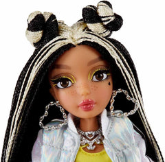 MGA Entertainment Mermaidz - JORDIE - Meerjungfrauen Puppe mit Farbwechsel & Schwarz-Blondem Haar - Inklusive Outfit & Zubehör - Voll beweglich - Zum Sammeln - Für Kinder ab 4 Jahren 580836