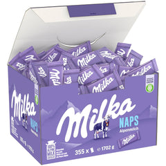 Milka Naps Alpine Milk – Mini cuadrados de chocolate delicados de chocolate con leche alpino – 1 x 1,7 kg
