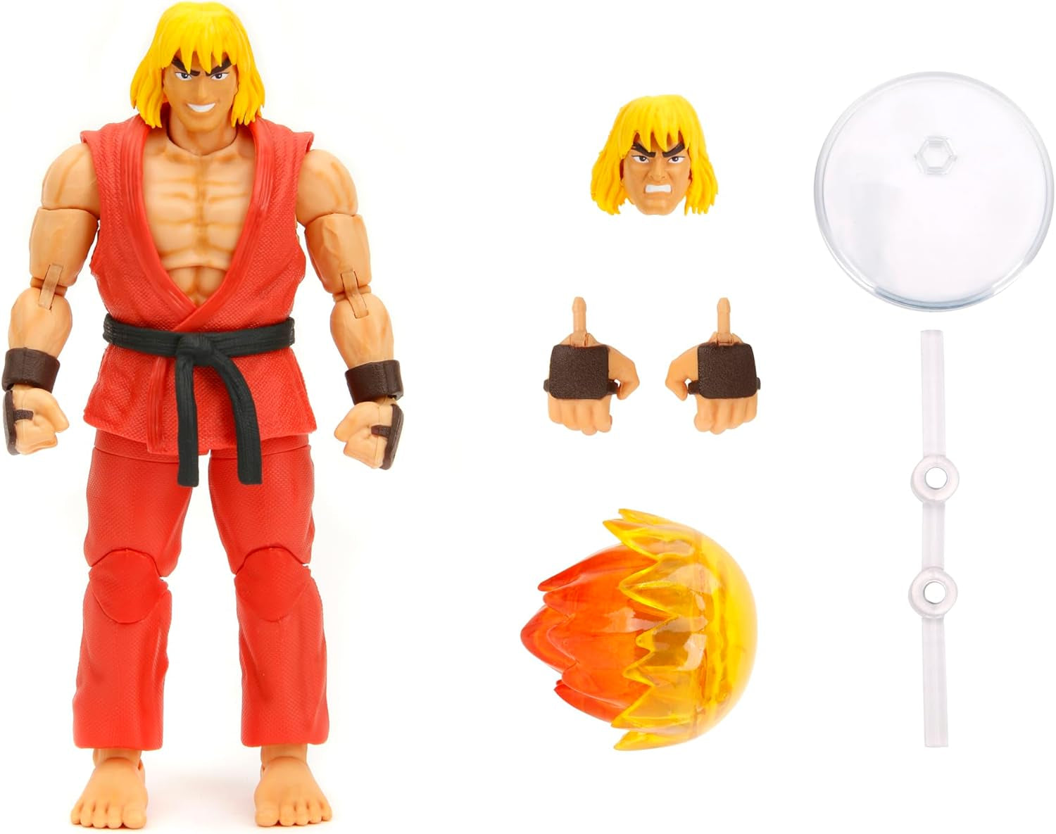 Jada Toys Street Fighter Figure Guile (15 Cm) - Personaj mobil de colecție și de acțiune din Street Fighter 2: The Final Challengers, cu cap, mâini și accesorii alternative, vârsta 13+ Action figures Naty Shop Ken