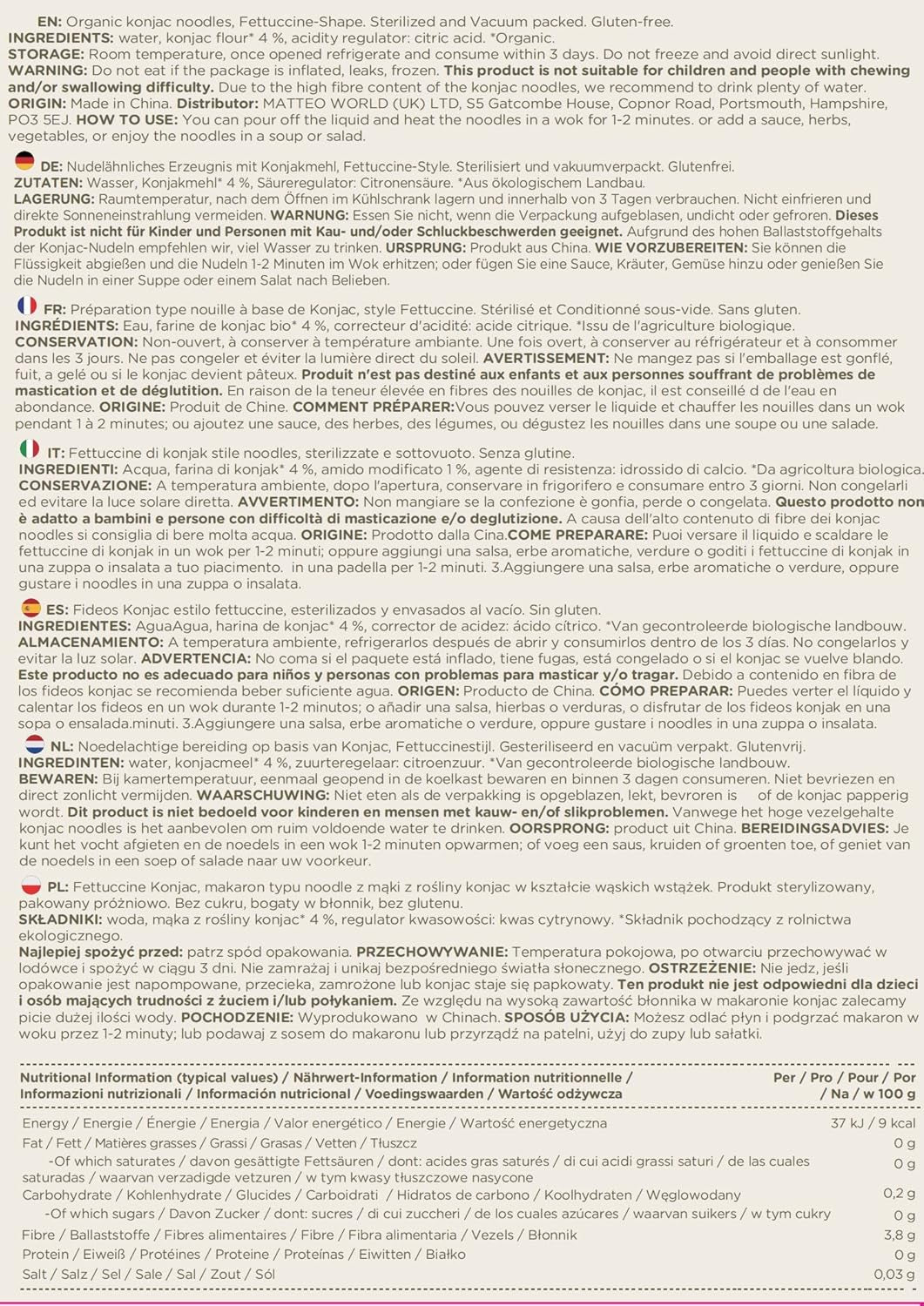 Elf-Family 6 Cajas (12 Piezas) Fideos Shirataki Konjac Orgánicos Ultra Bajos en Carbohidratos Veganos Sin Gluten - 1,62 kg, Sin Carbohidratos/Keto/Bajos en Calorías/Sin Grasa/Sin Azúcar Fideos Instantáneos - Espagueti y Fettuccine