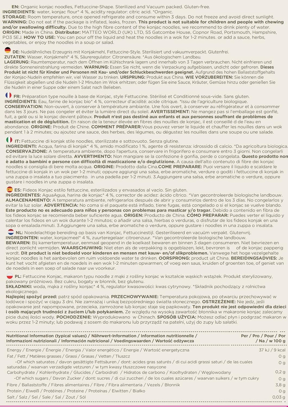 Elf-Family 6 Cajas (12 Piezas) Fideos Shirataki Konjac Orgánicos Ultra Bajos en Carbohidratos Veganos Sin Gluten - 1,62 kg, Sin Carbohidratos/Keto/Bajos en Calorías/Sin Grasa/Sin Azúcar Fideos Instantáneos - Espagueti y Fettuccine