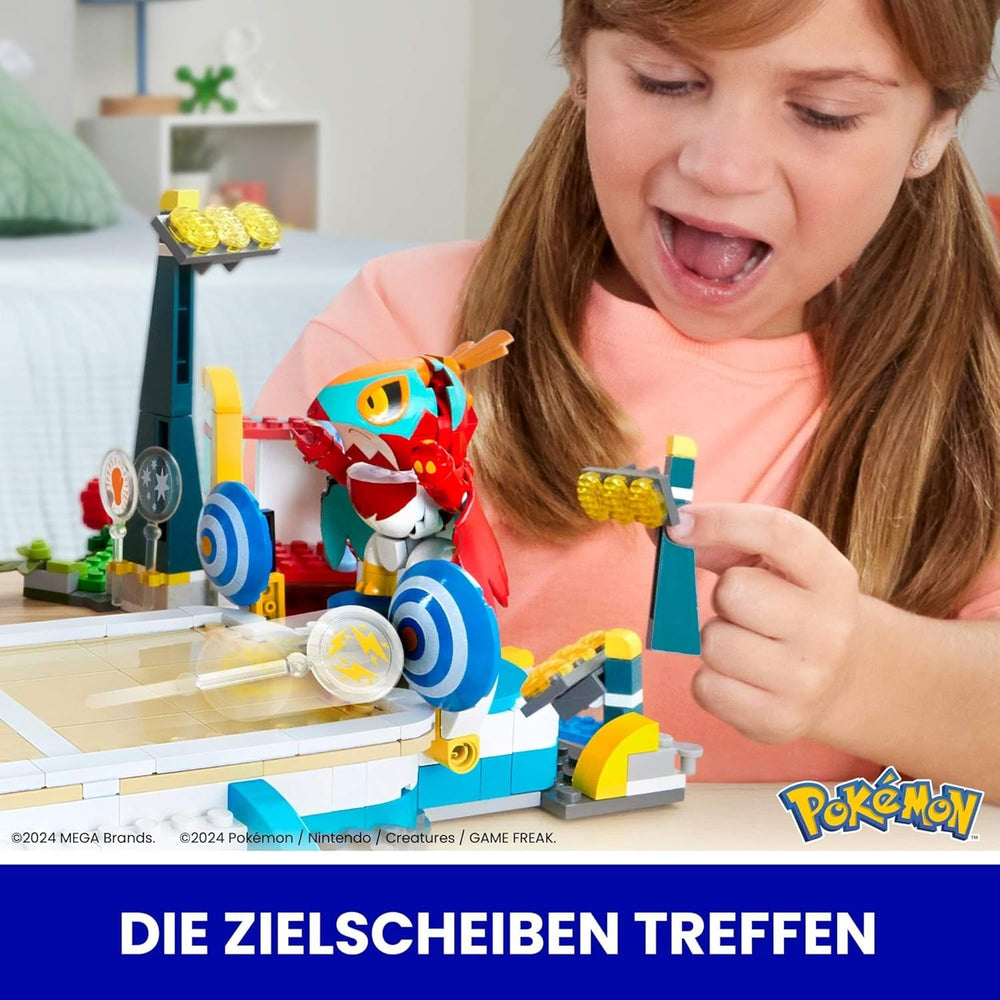 MEGA Pokémon Juguete de Construcción de Figuras de Acción, Arena de Entrenamiento de 1101 Piezas, Juego de Lucha y 5 Figuras Móviles para Niños, Figuras de Acción HWR82 Naty Shop