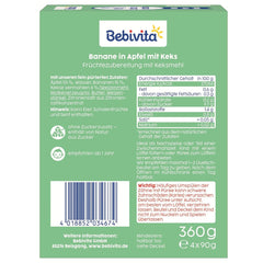 Wrap de plátano con manzana y galletas: 16 piezas (4 paquetes, 4 de 90 g cada uno), sin azúcar añadido, elaborados con frutas suaves y cereales saludables, ideales para llevar y como snacks para llevar