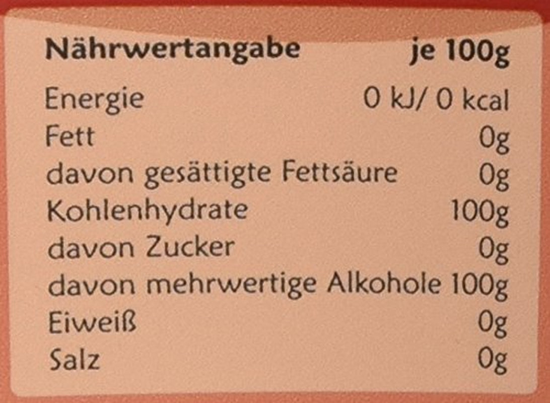 Eritritol, 1Er Pack (1 X 1 Kg) 1000 Gramos Edulcorantes Naty Shop