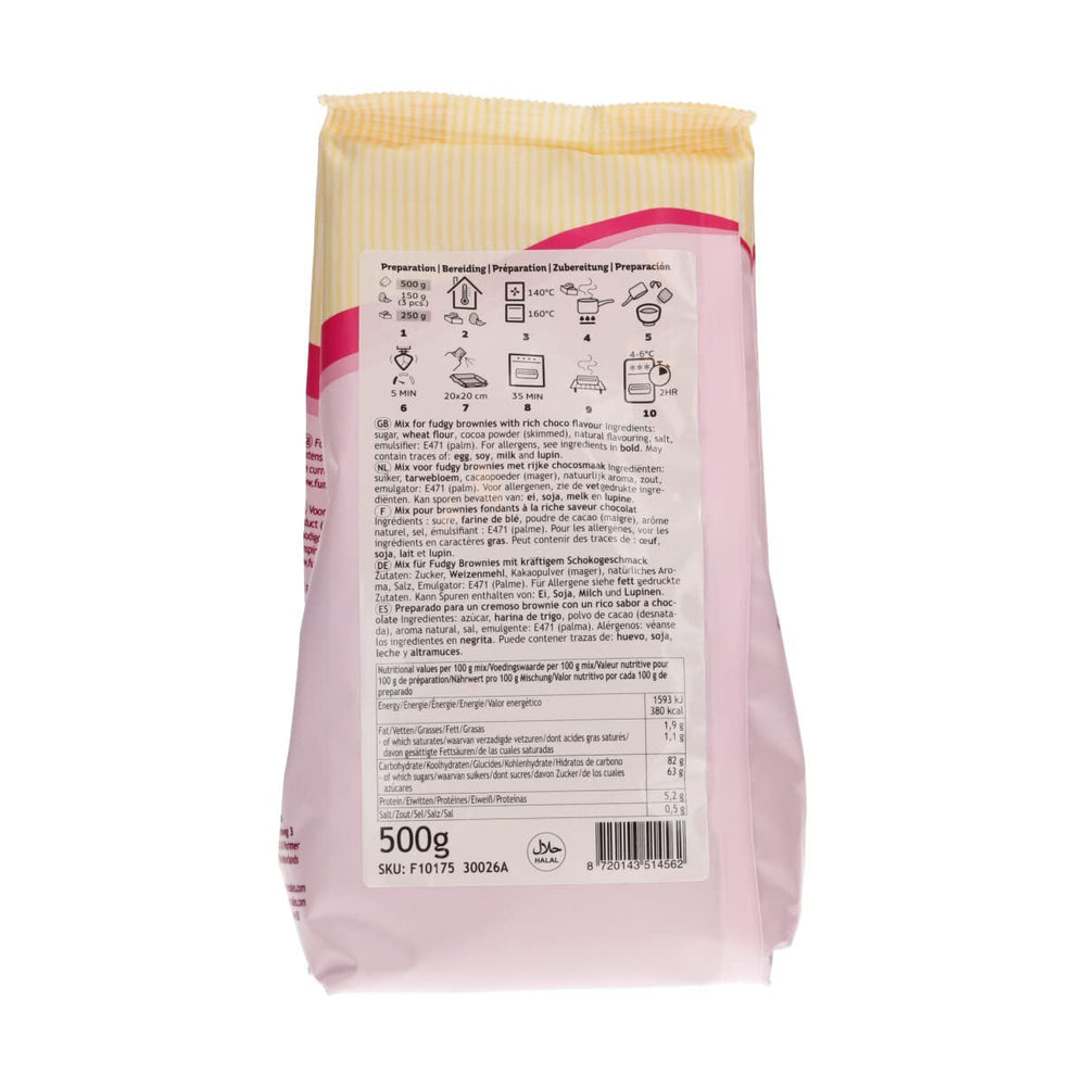 Mix Für Fudge Brownie: Einfach Zu Berübenender, Extrem Fudgy Brownie Mit Richem Schokoladengeschmack, Halal. 500 G. Mezcla para hornear y cocinar Naty Shop